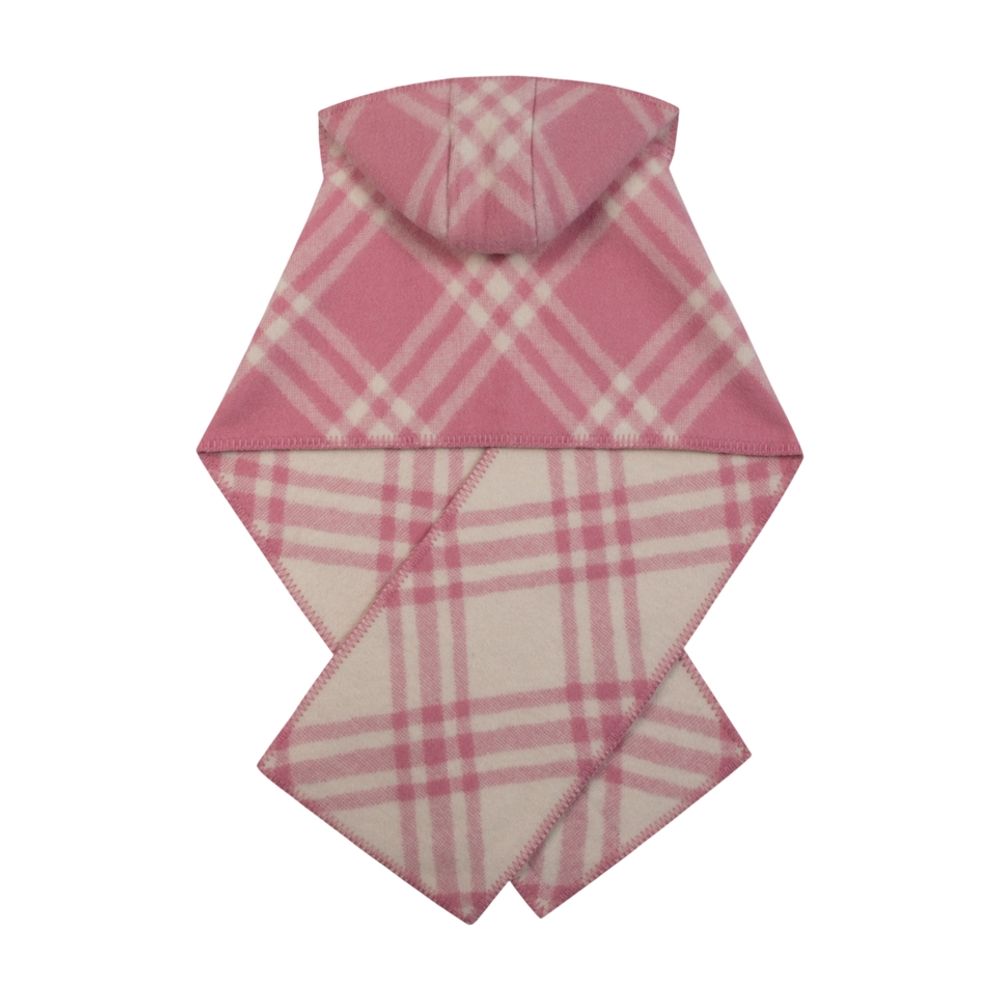 Burberry Mu Tbar Check Hooded Scarf — Pink