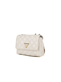 Guess Quilted Polyurethane Shoulder Bag — Beige