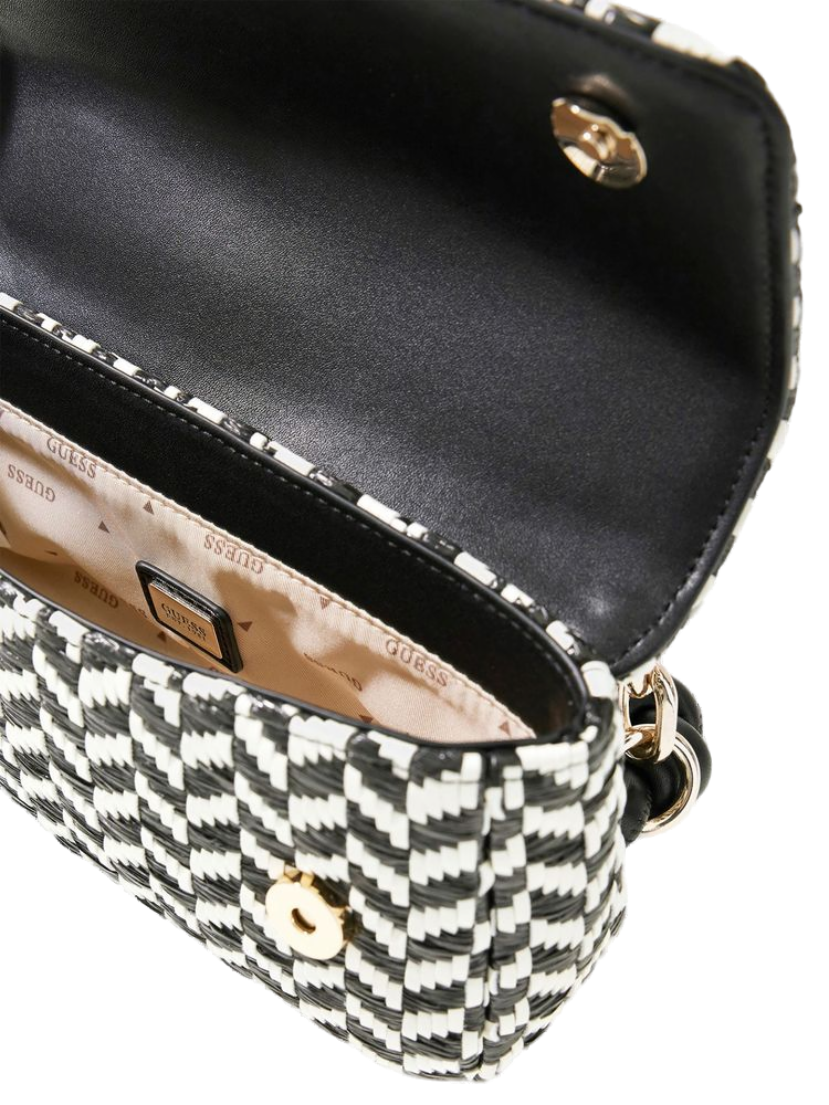 Guess Tessi Flap Shoulder Bag — Black