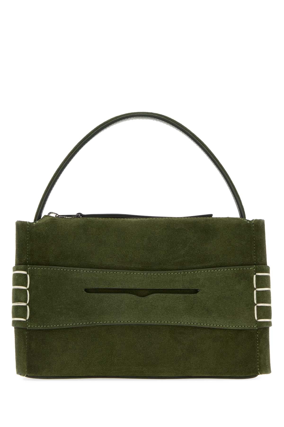 JW Anderson Suede Top Handle Bag — Green