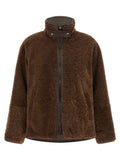 Brunello Cucinelli Reversible Lamb Shearling Jacket — Brown