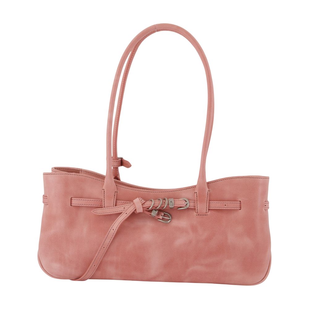 Margesherwood Cowhide Leather Shoulder Bag — Pink