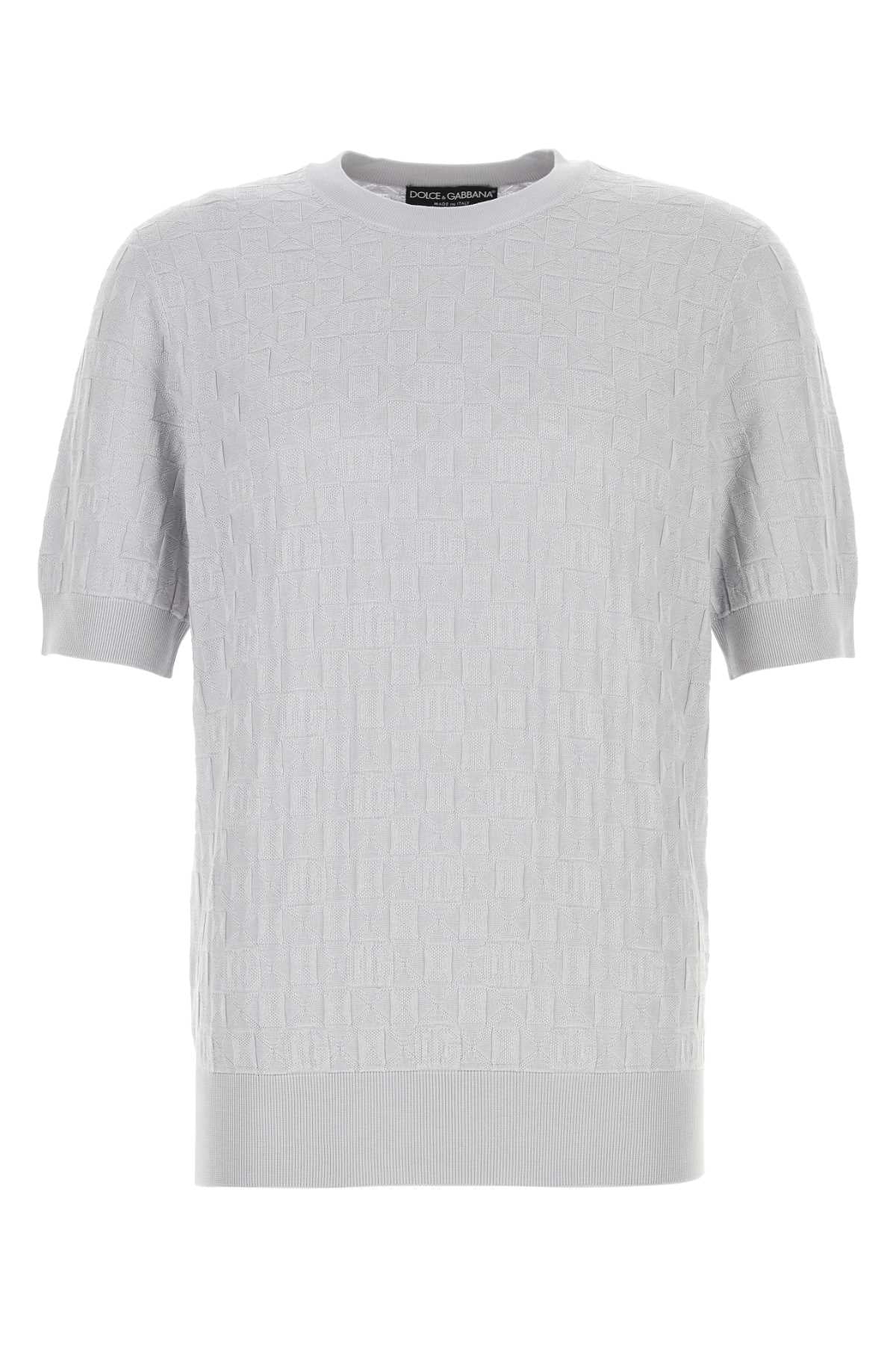 Dolce & Gabbana Silk Crewneck Sweater — Gray