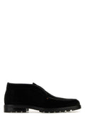 Santoni Suede Moccasin Loafer — Black