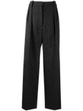 Valentino Herringbone Wool Blend Trousers — Gray