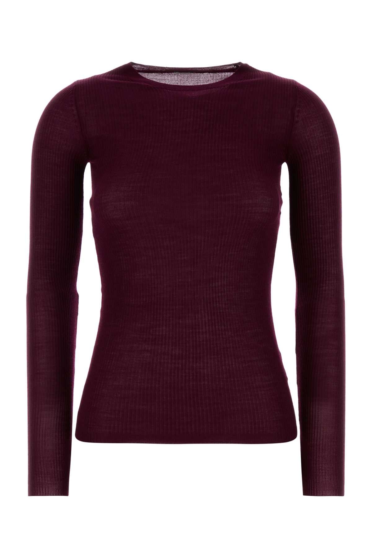 Jil Sander Ribbed Wool Sweater — Purple
