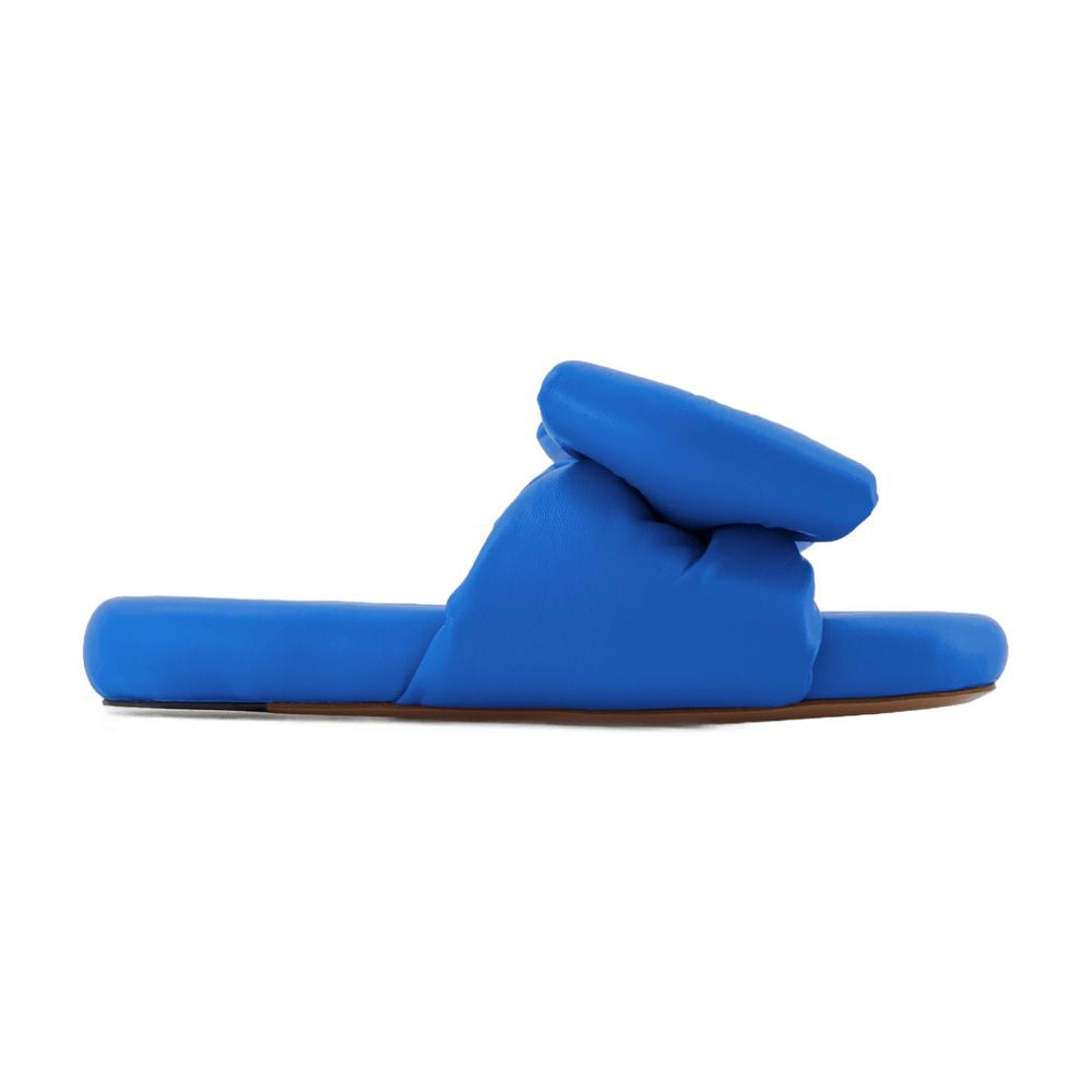 Off-White Bow Padded Slipper — Blue