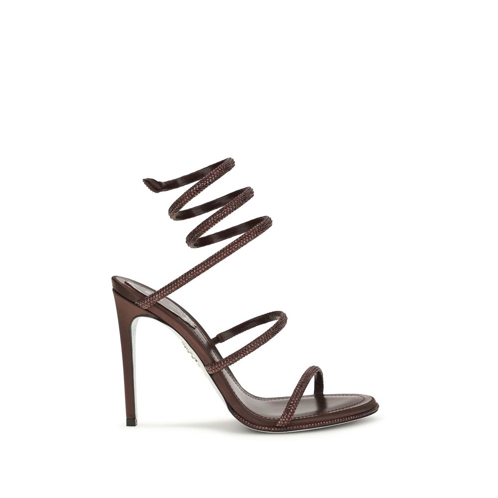 Rene Caovilla Cleo Heel Sandal — Brown