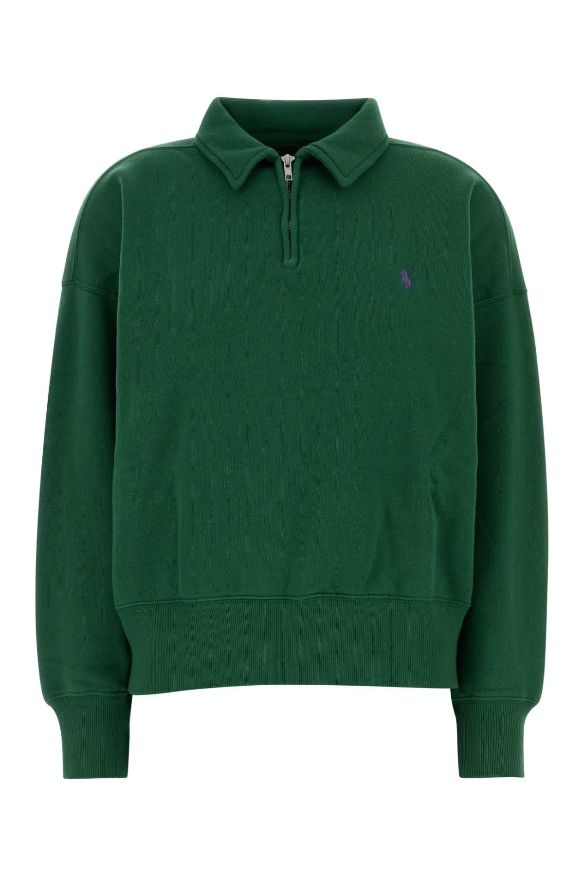 Polo Ralph Lauren Half-Zip Cotton Blend Sweatshirt — Green