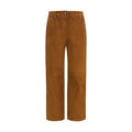 Magda Butrym Corduroy-Effect Lambskin Trousers — Brown