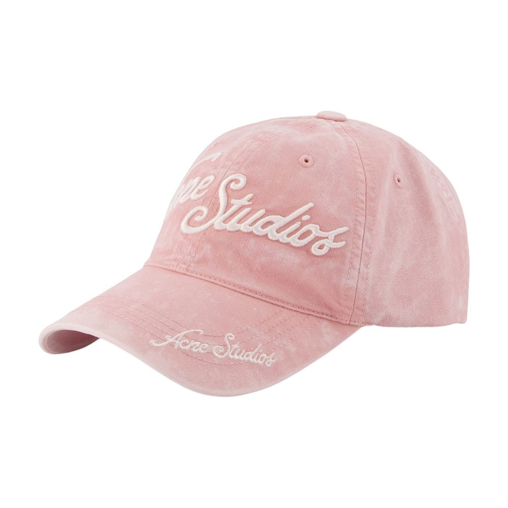 Acne Studios C40475-COA Embroidered Logo Cotton Baseball Cap — Pink