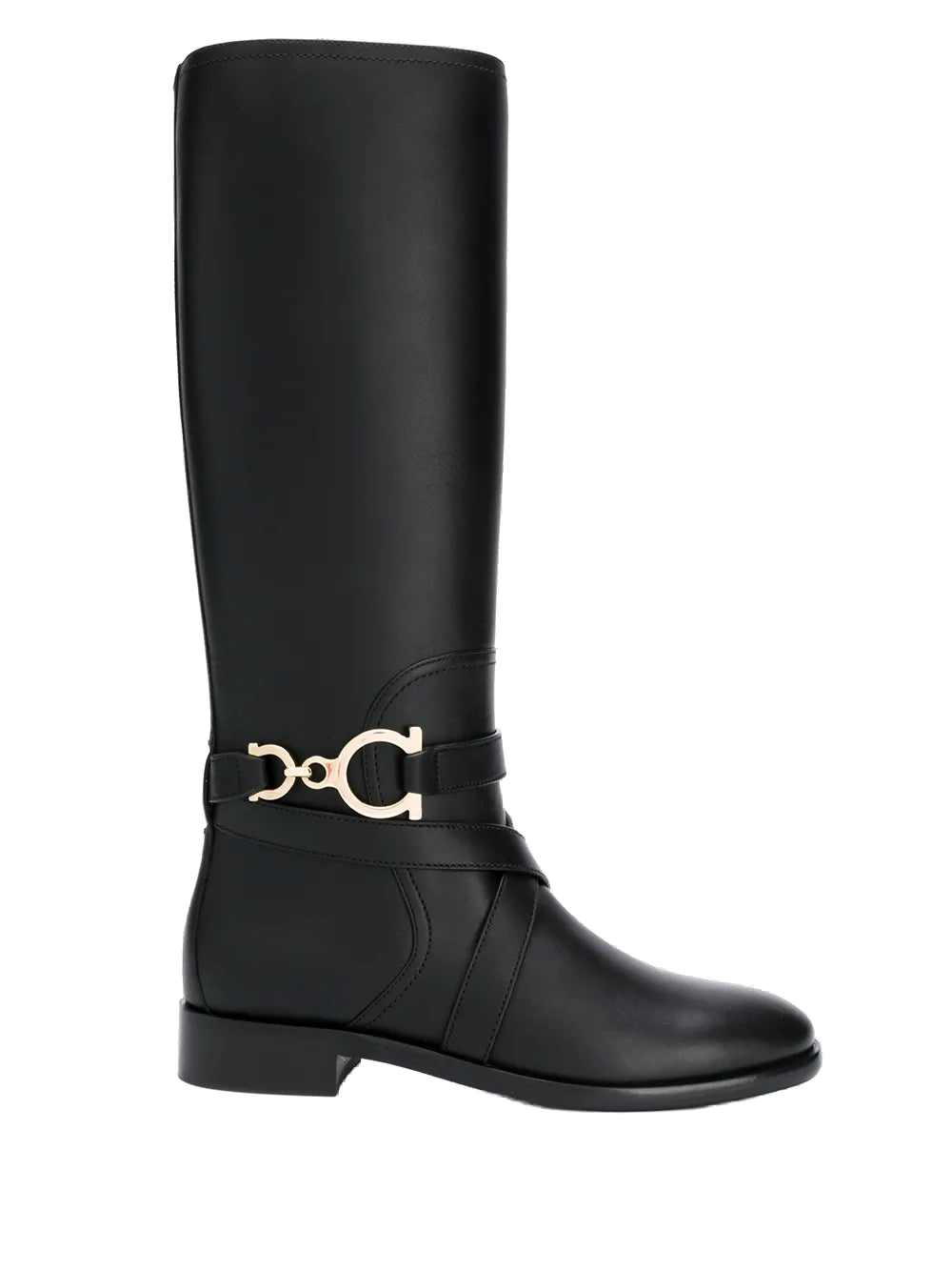 Ferragamo Gancini Boots — Black