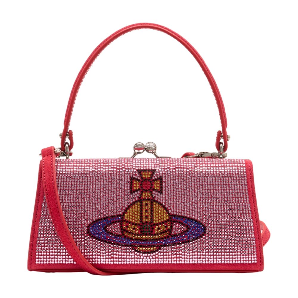 Vivienne Westwood Beaded Orb-Embellished Top Handle Bag — Pink