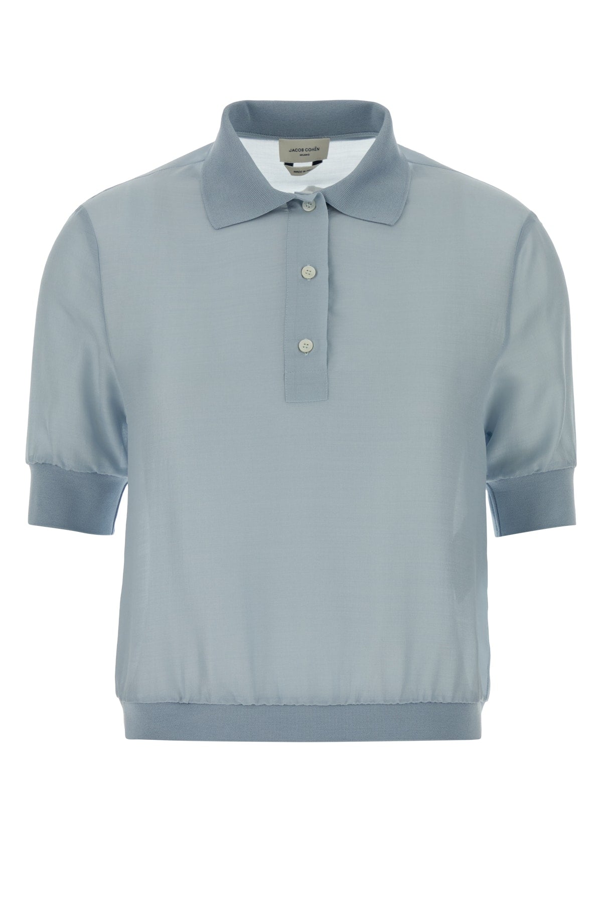 Jacob Cohen Wool-Silk Polo Sweater — Blue