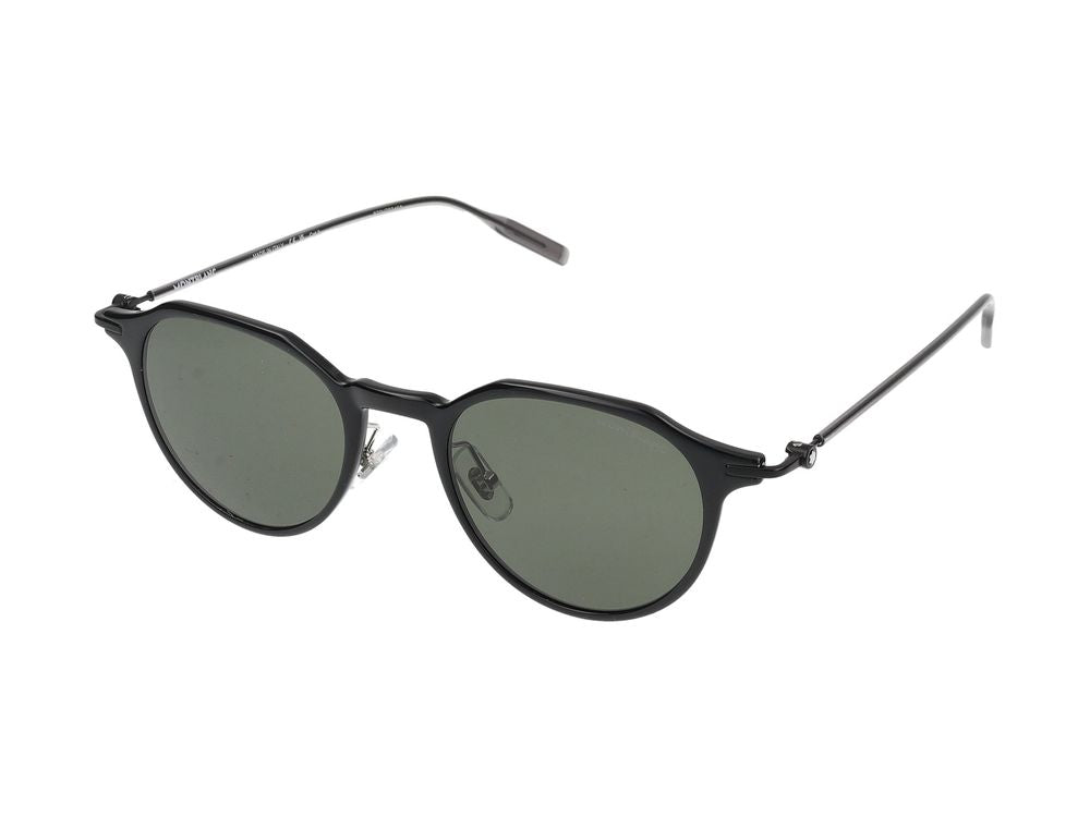 Montblanc MB0355S Round-Frame Sunglasses — Black