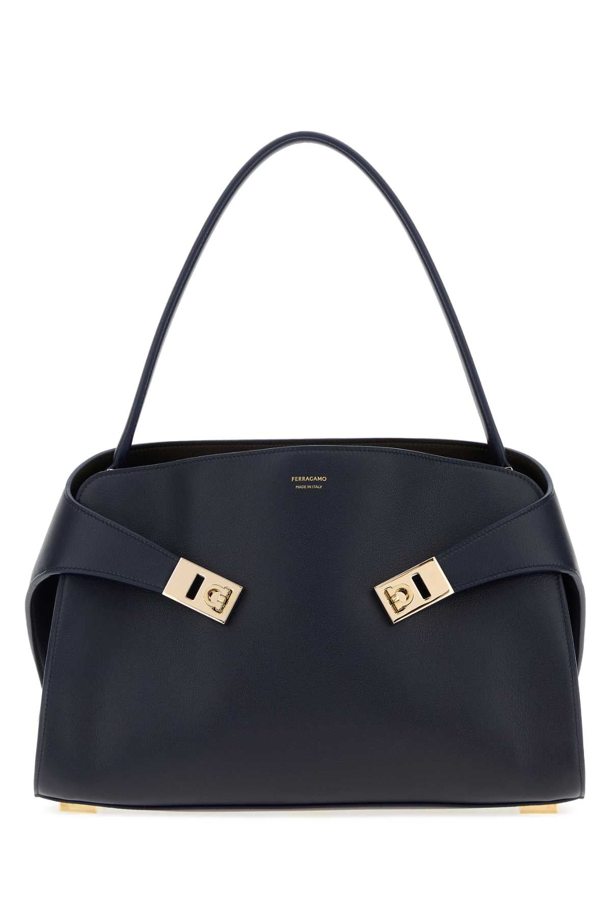Ferragamo Newnavdkbtmor Shoulder Bag — Navy