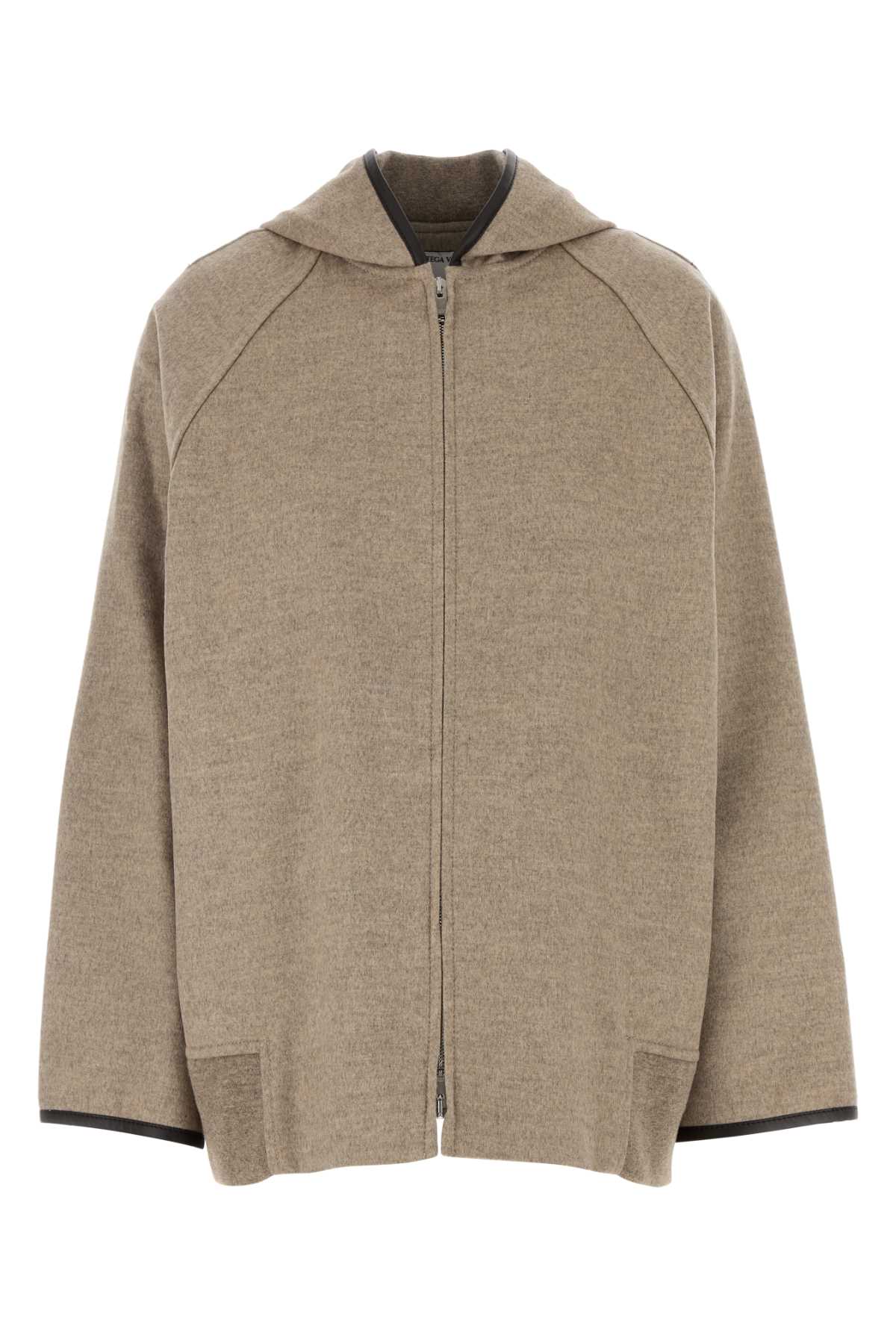 Bottega Veneta Wool-Cashmere Hooded Jacket — Beige