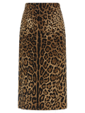 Dolce & Gabbana Leopard-Print Viscose Skirt — Brown