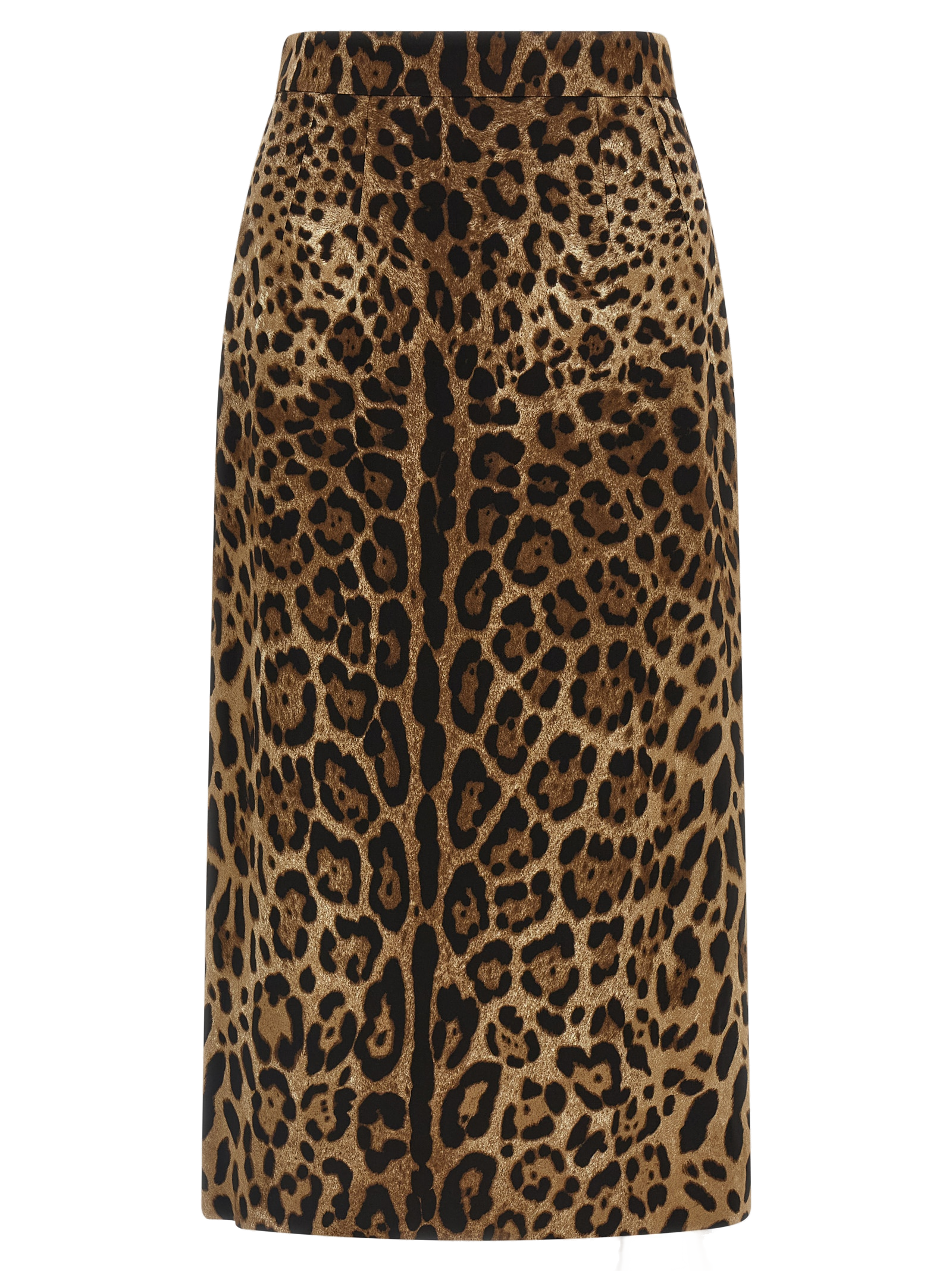 Dolce & Gabbana Leopard-Print Viscose Skirt — Brown
