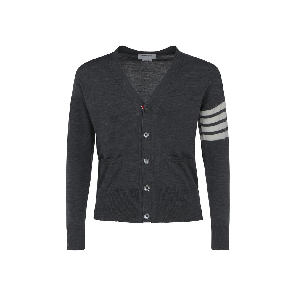 Thom Browne Virgin Wool Cardigan — Gray