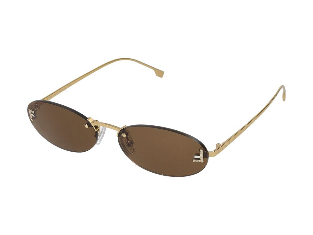 Maison Fendi FE4075US Gold-Tone Metal Frame Sunglasses — Gold