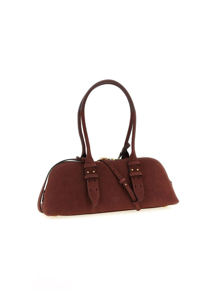 Pinko Bowling Baguette Shoulder Bag — Brown