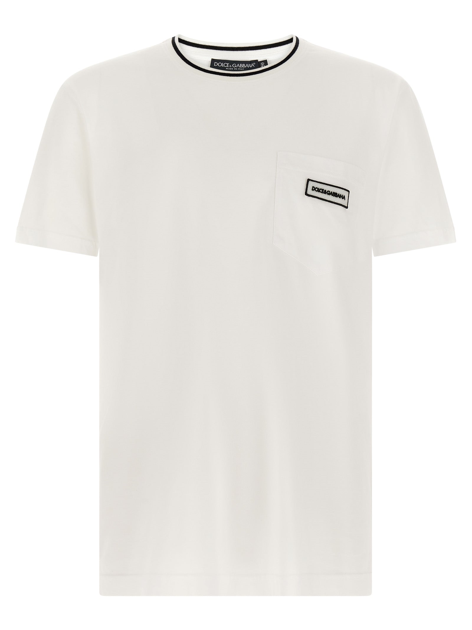 Dolce & Gabbana Camiseta de algodón con logo — Blanco