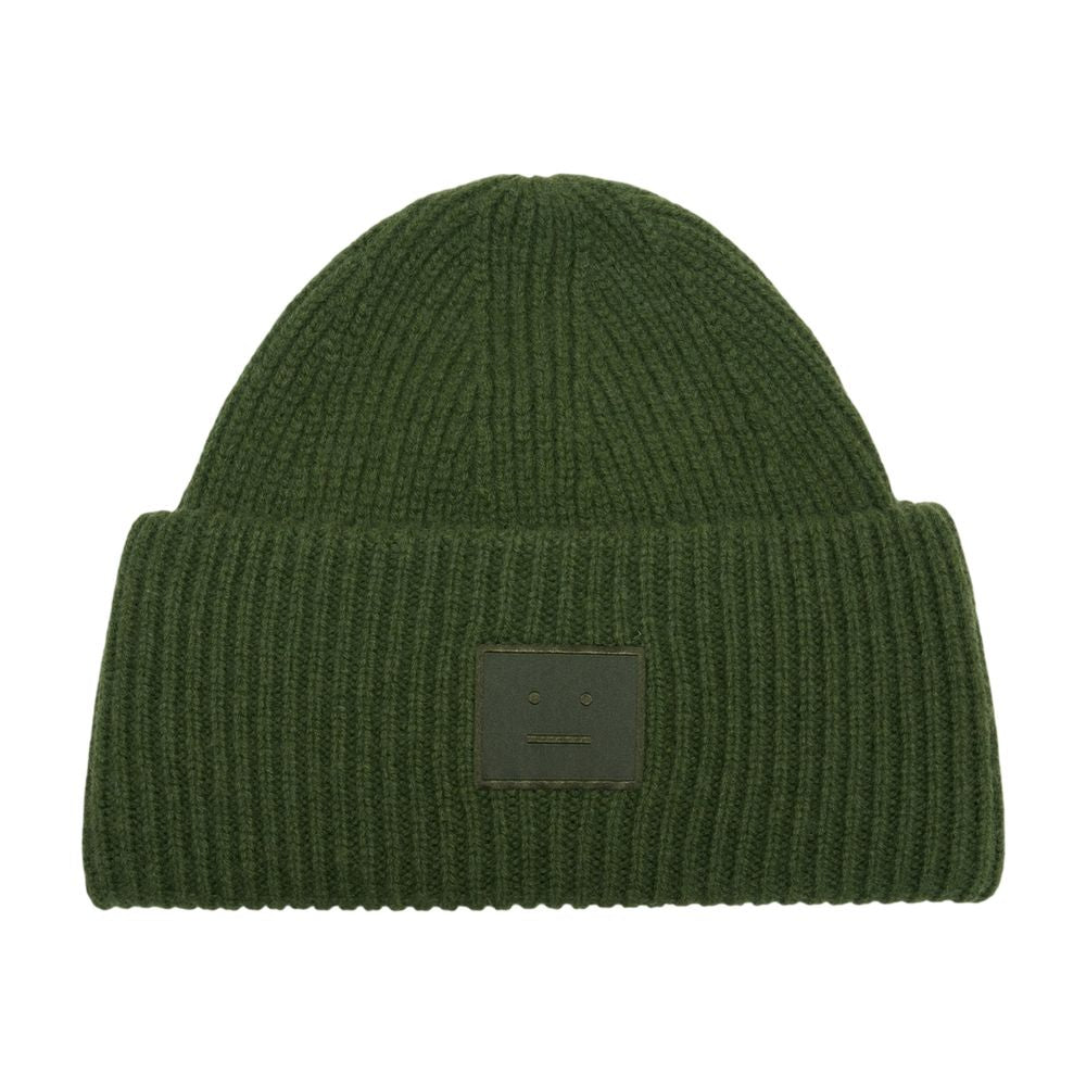 Acne Studios C40453-AAZ Logo-Embroidered Wool Beanie — Green