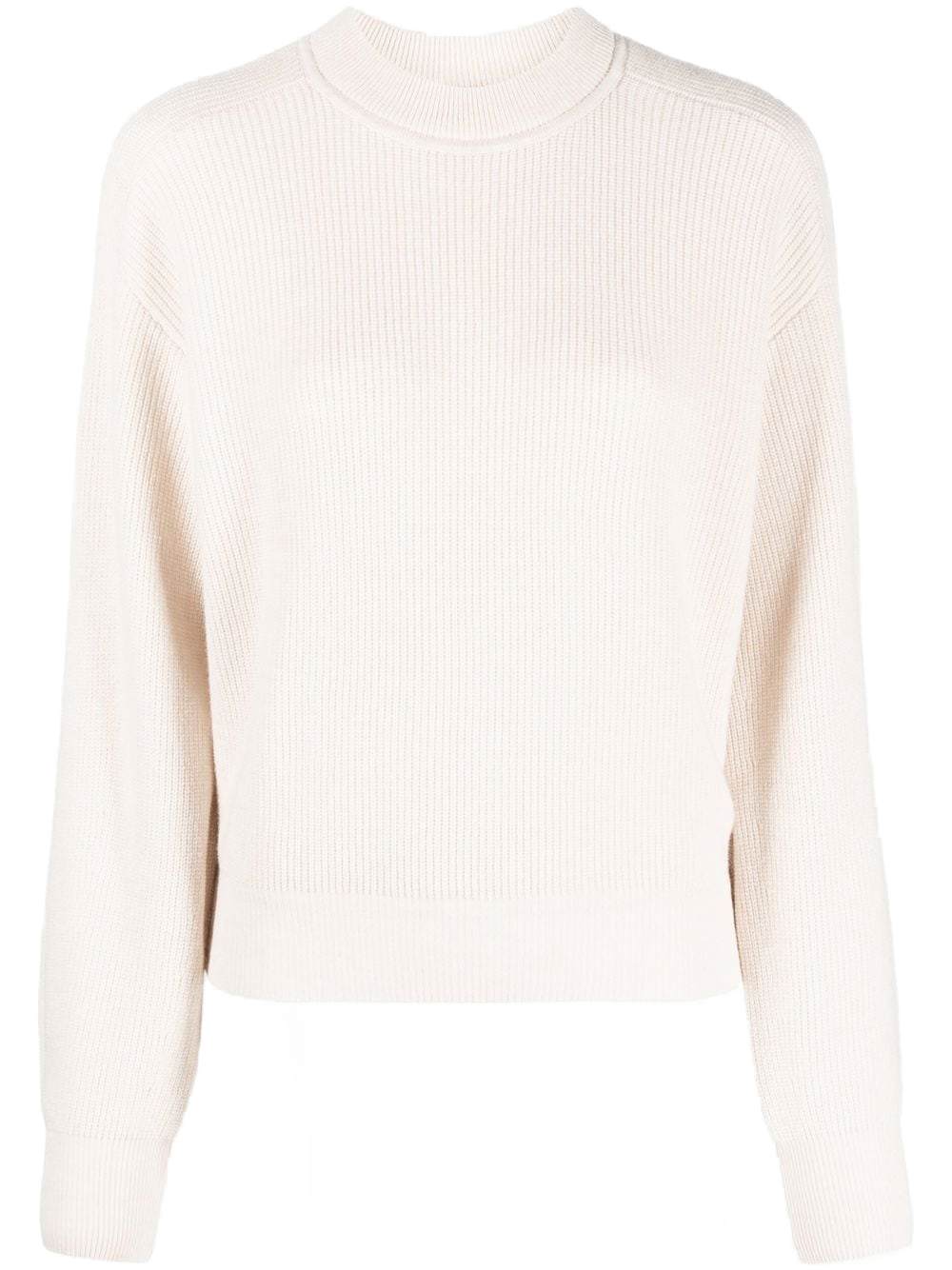 Peserico Ribbed-Knit Wool Blend Sweater — Cream