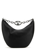 Valentino Garavani Chain-Handle Pebbled Leather Shoulder Bag — Black