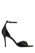 Balenciaga Leather Peep-Toe Sandal — Black