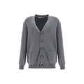 Golden Goose Cotton V-Neck Cardigan — Gray