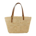 Tory Burch Raffia Woven Tote Bag — Beige