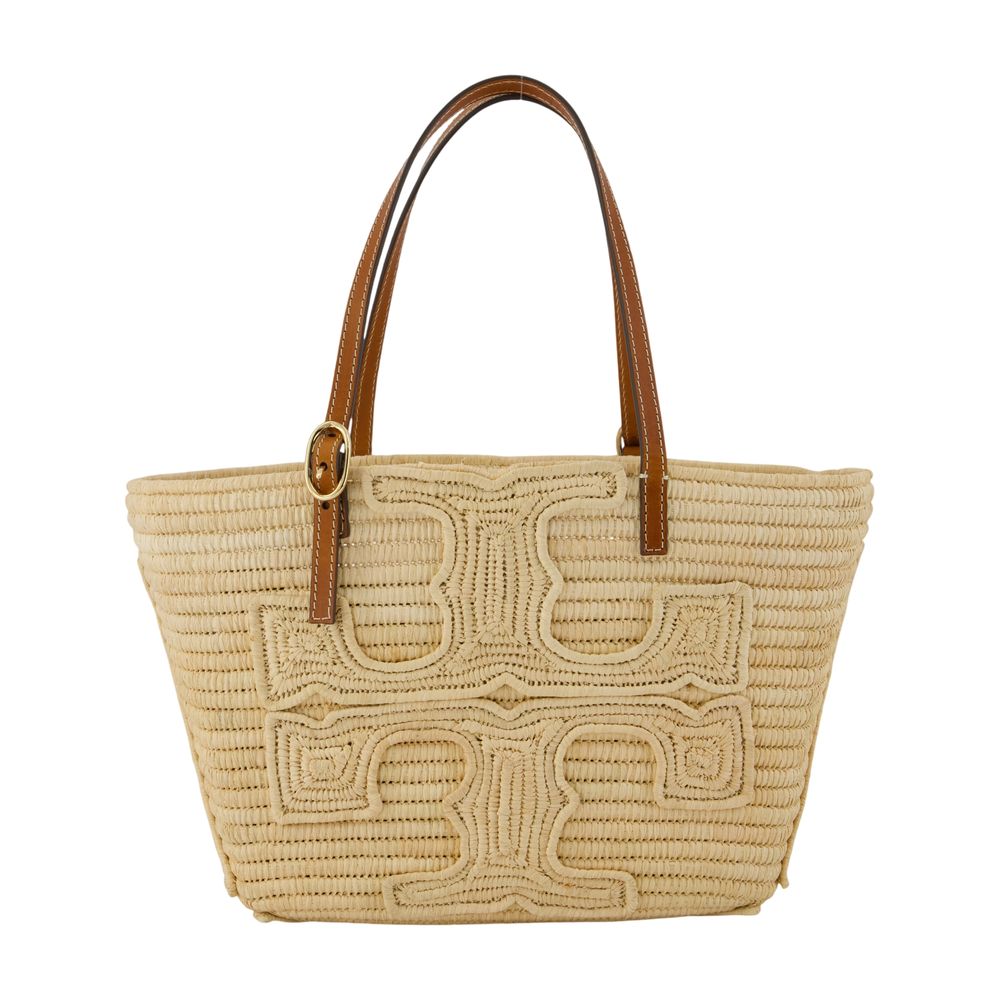 Tory Burch Raffia Woven Tote Bag — Beige