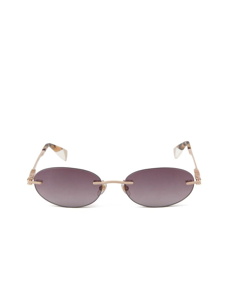 Gafas de sol ovaladas metálicas Furla SFUB29 — Beige