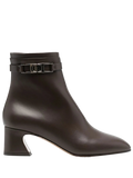 Ferragamo Gancini Logo-Plaque Ankle Boot — Brown