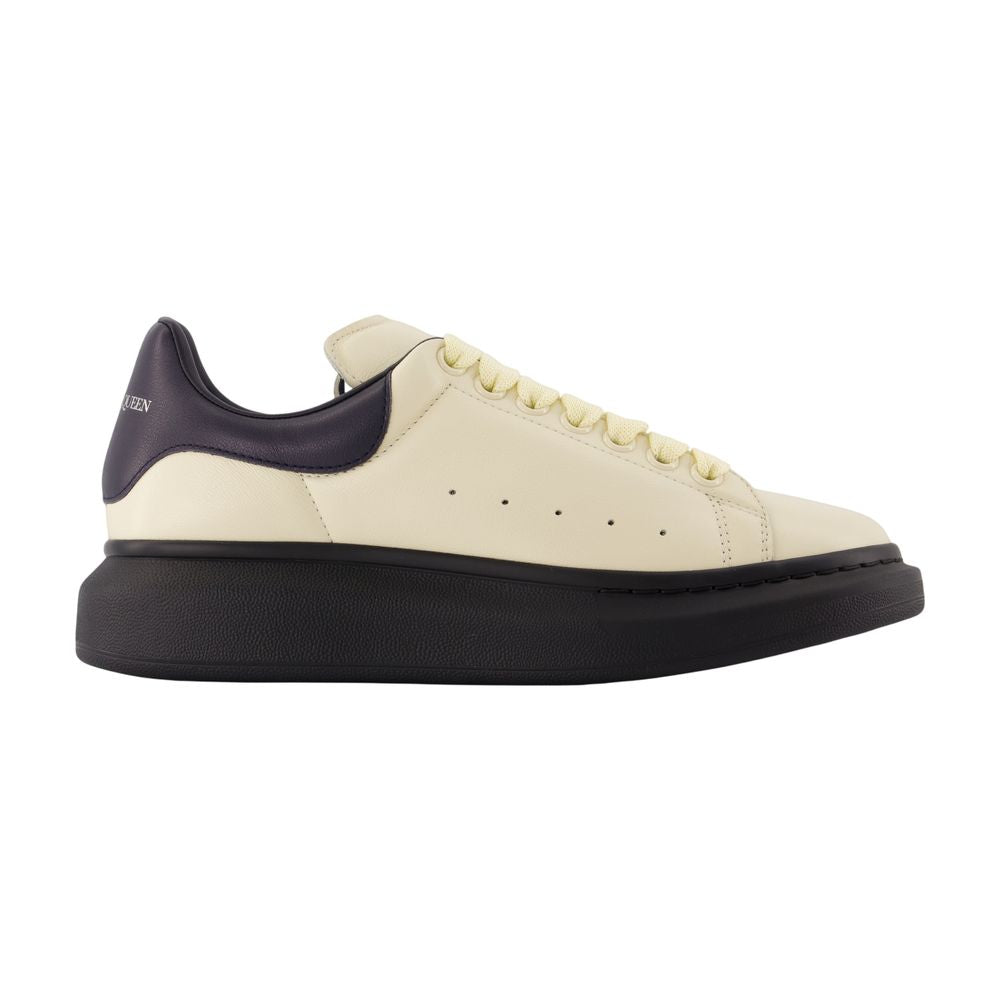 Alexander McQueen Oversized Leather Sneaker — Ivory