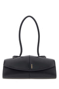 Jil Sander Structured Leather Shoulder Bag — Black