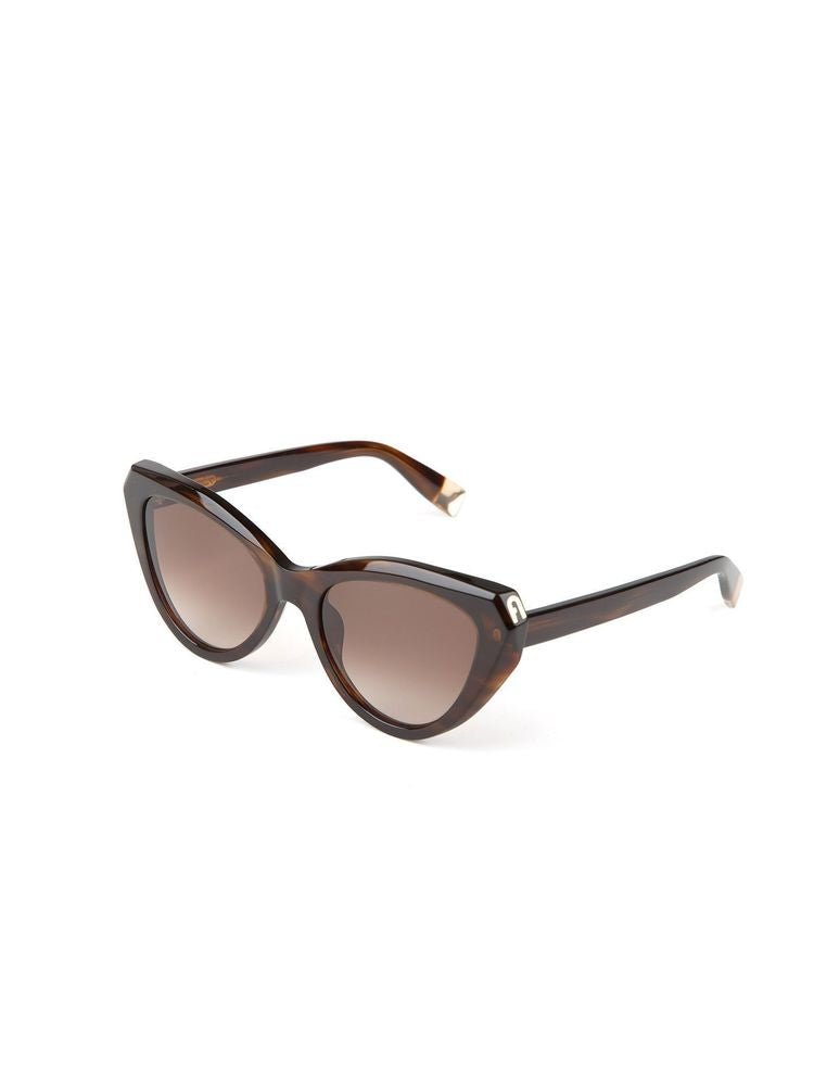 Furla SFU977 Acetate Cat-Eye Sunglasses — Brown