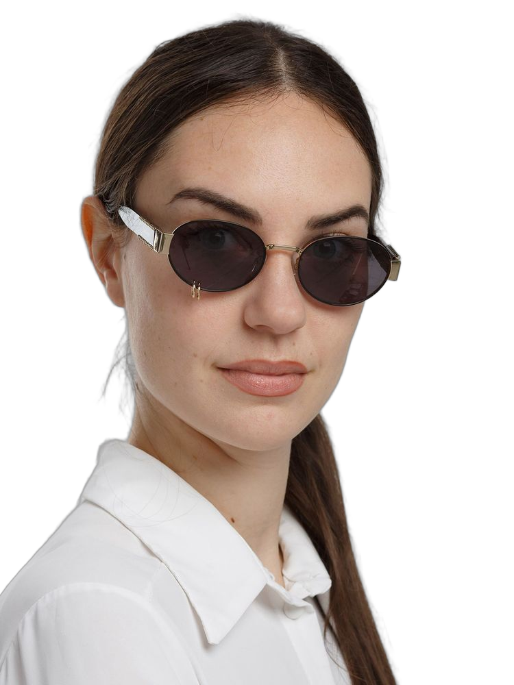 Zadig & Voltaire SZV504V Oval Stainless Steel Sunglasses — Rose gold