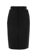 Jil Sander Wool-Mohair Tailored Skirt — Black