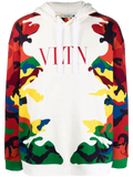 Valentino Camouflage-Print Hoodie — White