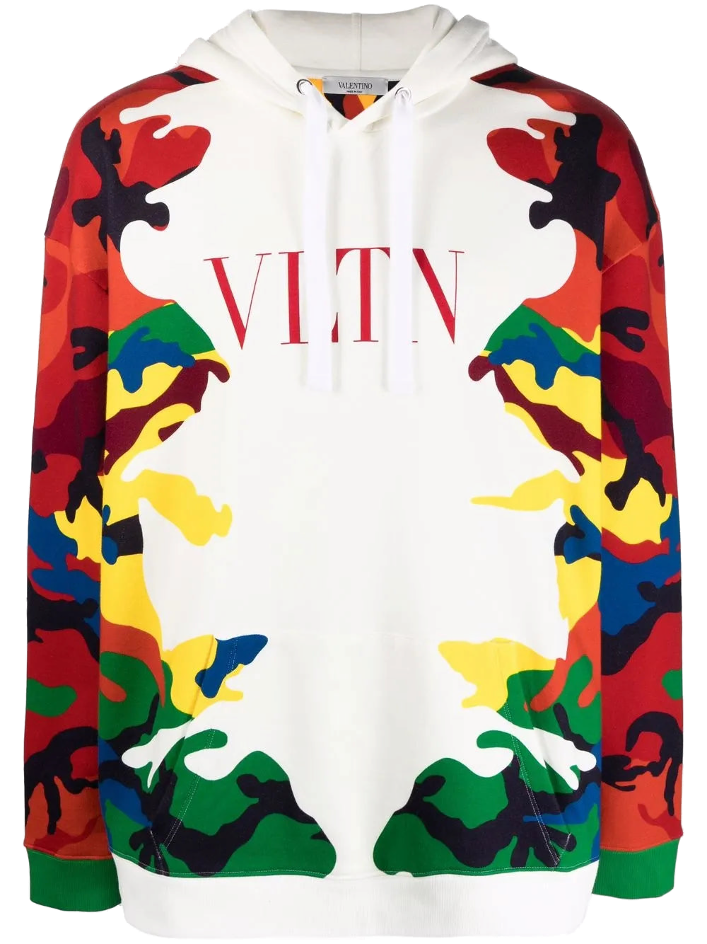 Valentino Camouflage-Print Hoodie — White