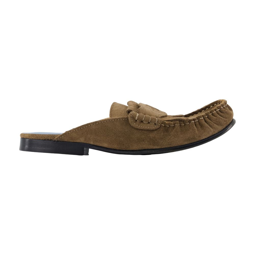 Marni Calfskin Leather Sabot — Brown