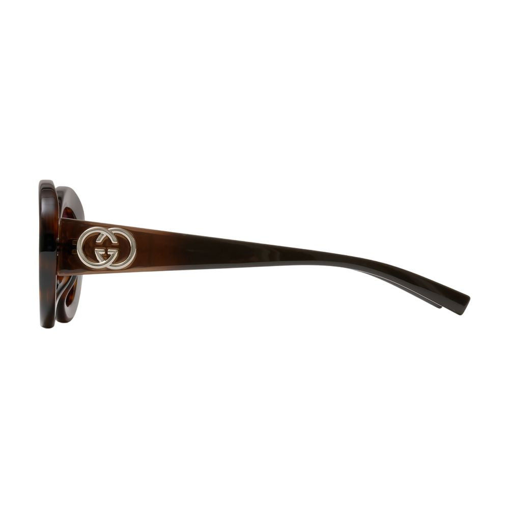 Gucci GG2026S-002 Logo-Embellished Brown Acetate Sunglasses — Brown