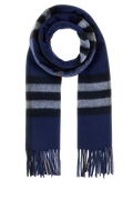 Burberry Striped Cashmere Scarf — Navy
