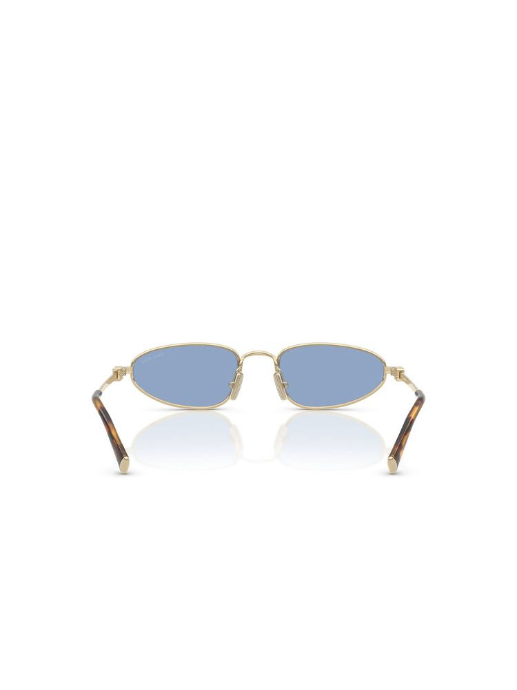 Miu Miu 0MU Metal Rectangle Sunglasses — Gold