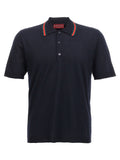Gucci Web Stripe Wool Polo — Navy