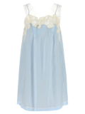 Maison Margiela Lace-Trim Cupro Dress — Blue