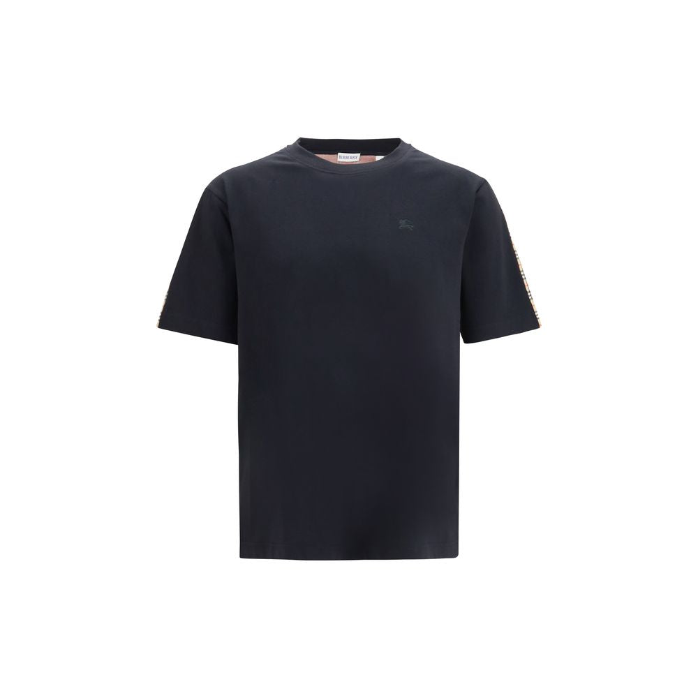 Burberry Signature Check Cotton T-Shirt — Black